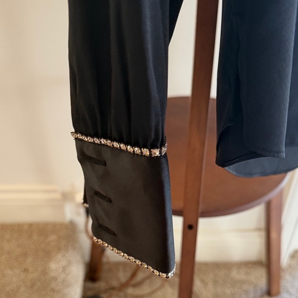 Veronica Beard Kylar Rhinestone Button-Down Silk Top Blouse - Picture 10 of 16